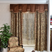 美式窗帘客厅高档奢华窗帘欧式客厅奢华雪尼尔，窗帘布提花窗帘定制