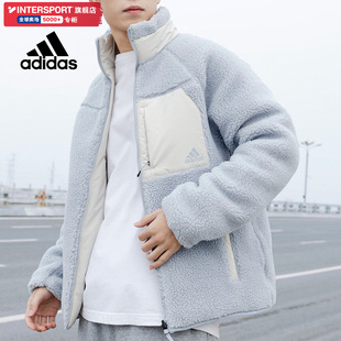 adidas阿迪达斯棉服男女装2024春秋运动服情侣，两面穿夹克外套
