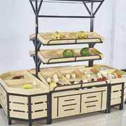 超市货架展示架多功能水果货架蔬菜，架子钢木架，水果店木制蛋糕架.w