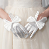 新娘结婚短款手套白色蝴蝶结手套婚纱礼服结婚配饰手套白色