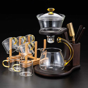 透明玻璃懒人茶杯套装家用磁吸自动茶具喝茶功夫茶壶泡茶神器小型