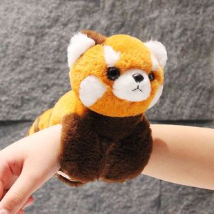 可爱动物小浣熊玩偶手腕啪啪圈儿童手环，毛绒玩具公仔熊猫娃娃兔子
