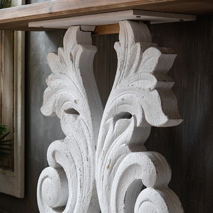 复古美式玄关桌实木玄关台条案，长条墙边窄桌创意装饰台花架置物架