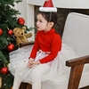 韩国儿童装2023冬款Rica女童圣诞节日红色蓬蓬纱公主连衣裙
