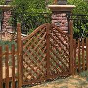 花园网格庭院围栏木门，小篱笆装饰户外防腐木护栏，小院门室外栅栏门