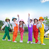 儿童啦啦队演出服小学生运动会糖果色背带裤服装幼儿园合唱表演服