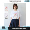 TeenieWeenie小熊2024春装撞色圆领短袖T恤甜美少女感上衣女