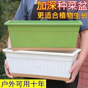 阳台种菜盆种菜神器家庭阳台长方形花盆塑料长条盆草莓盆栽专用盆