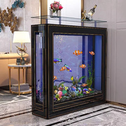 长方形玻璃金鱼缸(金鱼缸)龙鱼缸(龙，鱼缸)屏风，隔断玄关客厅鱼缸一键排水免换水