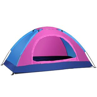 账篷帐篷户外3-4人双人单人，野外露营2人野营沙滩旅游家庭套装玫色