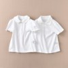 日系儿童短袖t恤polo打底衫男女宝宝纯棉，半袖纯白色学生衬衣夏季