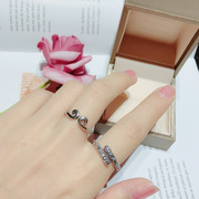 香港正生纯银爱你一万年情侣，纯银对戒男女，镶钻纪念结婚情侣戒指银