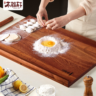 乌檀木大案板擀面板实木切菜板厨房，包饺子(包饺子，)擀面条用面板家用和面板