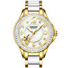 watch白色陶瓷镶钻品牌，瑞士进口时尚，全自动机械女士手表饰品