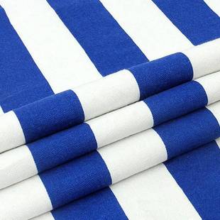韩风ins蓝白条纹装饰布帆布，沙发布窗帘，抱枕布料甜品台桌布背景布