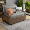 实木沙发床客厅，2023年单人可折叠两用多功能新中式小户型推拉