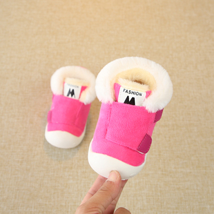 宝宝棉鞋加绒加厚婴儿棉鞋学步鞋冬季保暖软底1-2-3岁男女小童鞋