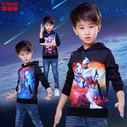 戴拿奥特曼卫衣男童春款2025新款赛罗儿童衣服衣服童装连帽外套薄