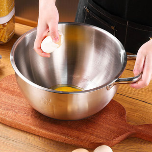 打蛋盆烘焙专用304不锈钢奶油，打发碗做蛋糕加深铁盆家用搅拌容器