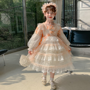 洛丽塔女童公主裙正版儿童，春秋装蓬蓬，连衣裙宝宝女孩生日礼服裙子