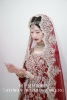 「出租」枣红色钉珠回族婚纱穆斯林婚服高腰显瘦楞哈纱丽连衣裙