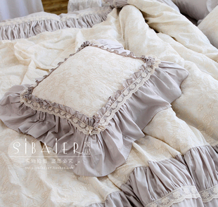 法式欧式韩式绣花蕾丝纯棉，抱枕套抱枕靠枕，靠枕套靠垫套不含芯