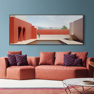 现代轻奢建筑装饰画北欧客厅沙发背景墙挂画卧室床头壁画风景画