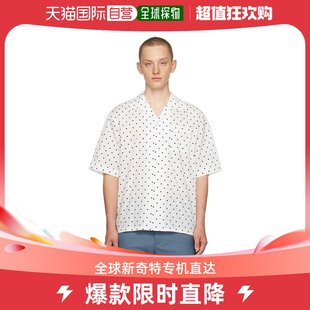 香港直邮潮奢marni玛尼，男士白色波点衬衫
