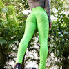 国内美国生产高腰糖果荧光绿色立体蜜桃臀紧身弹力打底健身裤