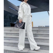 白色运动套装女秋季2023宽松休闲高级感穿搭休闲运动服两件套