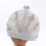 婴儿帽子夏款单层胎帽新生儿0-6个月3夏季薄款护卤门初生男女宝宝