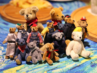 疯了系列4——德国限量版复古风格五，关节迷你泰迪熊玩偶礼物收藏