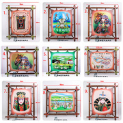 蒙古皮画复古民族风特色木框挂画壁画蒙古包酒店餐厅草饰皮画