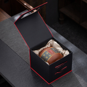 大号紫砂茶叶罐一斤装红茶绿茶白茶普洱黑茶通用包装红色送礼定制