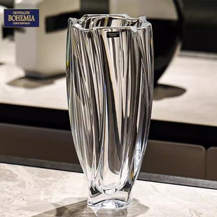 捷克bohemia进口玻璃花瓶水晶，花瓶透明现代简约插花摆件时尚花瓶