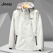 jeep吉普春季薄款外套男女款，夹克衫风衣户外登山服，防风防水冲锋衣