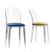 透明椅欧式亚克力休闲创意软包餐椅简约现代塑料水晶靠背化妆椅子