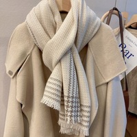 披风围巾女冬季韩版百搭轻奢编织风格羊羔，毛长款加厚保暖披肩