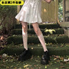lolita法式复古欧根纱白色蕾丝镂空小花仙女jk小腿及膝堆堆长筒袜