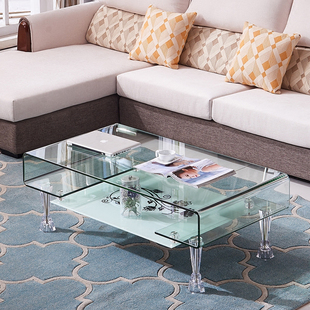 玻璃茶几长方形迷你小户型现代简易小桌子办公室简约客厅家用创意
