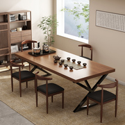 茶桌椅组合一桌五椅大板泡茶桌，办公室烧水壶茶具套装茶几简约现代