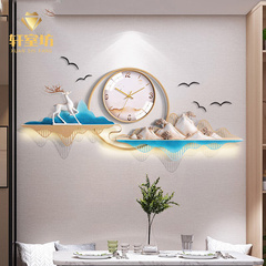 挂钟客厅带灯现代家用简约轻奢艺术挂表创意大气钟表时尚装饰壁挂