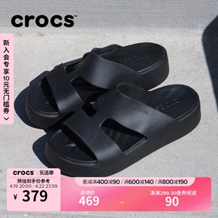 Crocs卡骆驰慕斯中跟凉鞋厚底拖鞋坡跟鞋女鞋209409