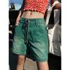 高腰牛仔短裤女夏季2023显瘦五分裤，夏天薄款宽松小个子阔腿裤