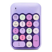 品怡2.4g无线数字键盘，复古彩色键帽键盘，财务迷你x910紫色无线小键