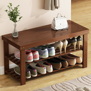 家用入户换鞋凳储物柜门口可坐式楠竹鞋架穿鞋凳简约实木长条凳。