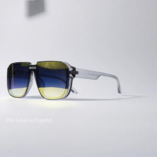 独特炫彩反光连体墨镜，uv400防紫外线辐射大框飞行员，式潮太阳眼镜