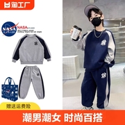 NASA联名男童秋冬季套装2023运动帅气时髦儿童卫衣长裤两件套