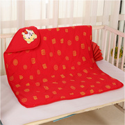0一6月初生婴儿睡袋出院包被45月份夏款襁褓，巾信封式大红色包巾单