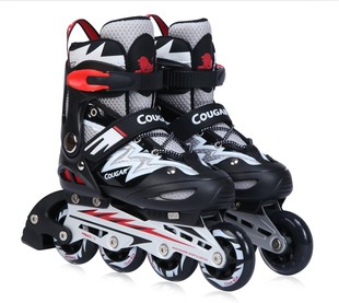 美洲狮溜冰鞋滑冰鞋儿童男女，全套装直排轮滑鞋，旱冰鞋8轮全闪835l